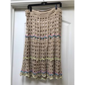 Nanette Lepore Crocheted Skirt with Lining Size L